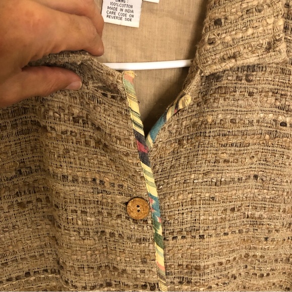 The Territory Ahead Women’s Tweed Raw Silk Cotton Blazer button textured medium - Picture 6 of 12